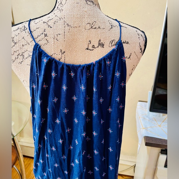 Old Navy Printed Boho Tunic Sleeveless top with fringe tie on front neckline - Picture 7 of 10